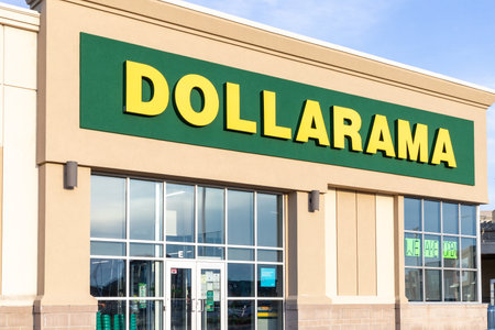 Ottawa, Canada - May 2, 2021: Dollarama, popular dollar store retail chain in Canadaのeditorial素材