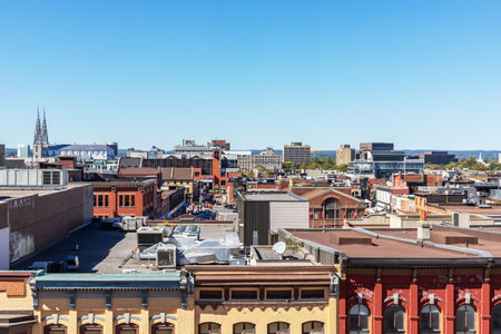 Ottawa, Canada - September 19, 2021: Aerial view of cityscape of Ottawa downtown, Byward market on summer dayのeditorial素材