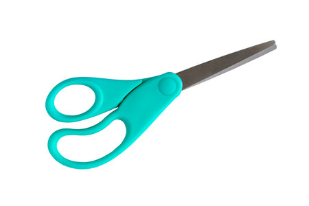 Scissors for children isolated on white backgroundの写真素材