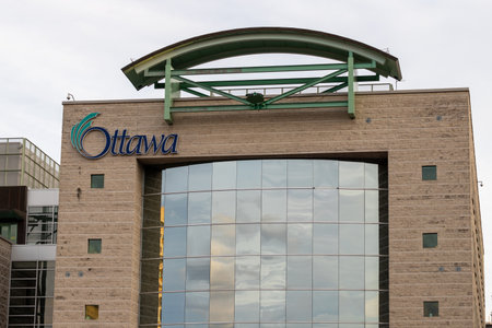 Ottawa, Canada - November 5, 2022: City Hall building in Ottawa, Canadaのeditorial素材