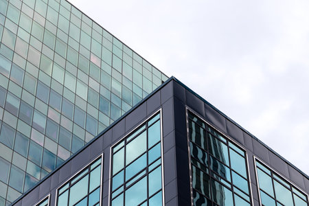Ottawa, Canada - November 10, 2022: Skyscrapers against sky, modern tall glass office buildings in...