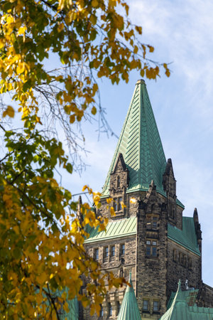 Confederation Building in Ottawa, Canada in autumn seasonの写真素材