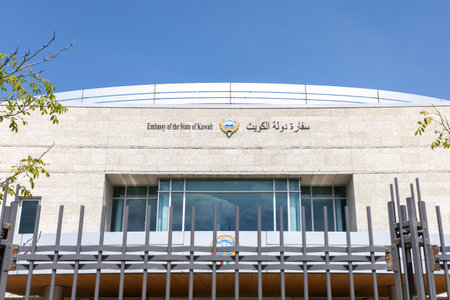 Ottawa, Canada - June 13, 2025: Embassy of the State of Kuwait building