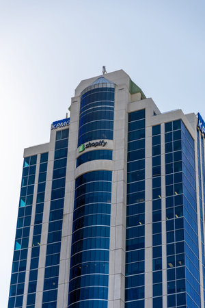 Ottawa, Canada - October 14, 2025: Shopify headquarters office building in Ottawa downtown