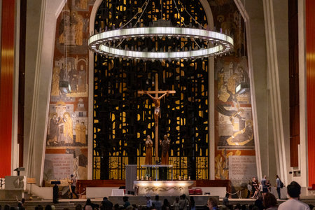 Montreal, Canada - July 5, 2025: Interior of basilica at Saint Joseph's Oratory of Mount Royalのeditorial素材