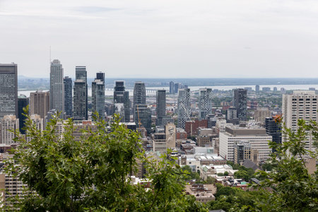 Montreal, Canada - July 5, 2025: Montreal urban view with downtown buildings during summer. City center architectureのeditorial素材