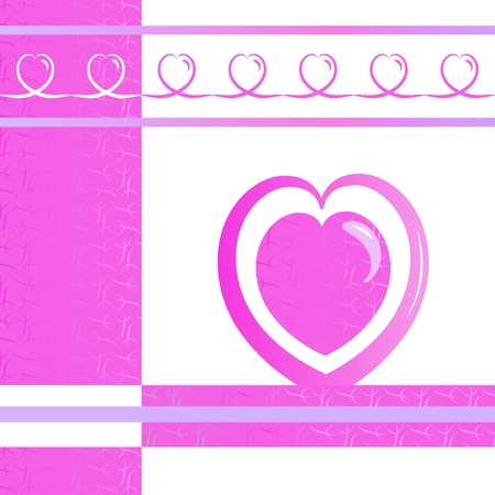 pink background with heartsのイラスト素材