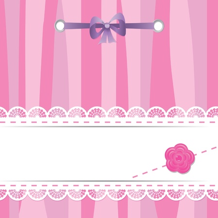 card with laces, flower and ribbonのイラスト素材