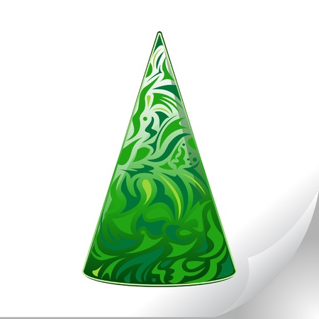 fir tree on the realistic paperのイラスト素材