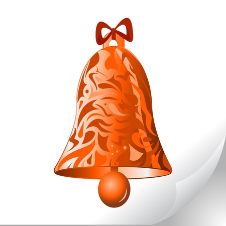 bell on the realistic paperのイラスト素材