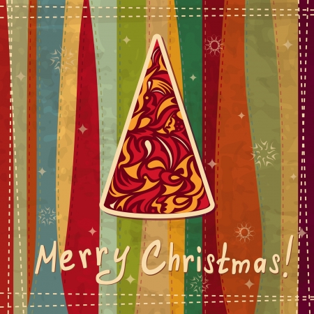 Christmas card with a fir treeのイラスト素材