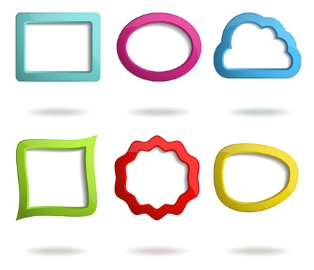 set of 3d framesのイラスト素材