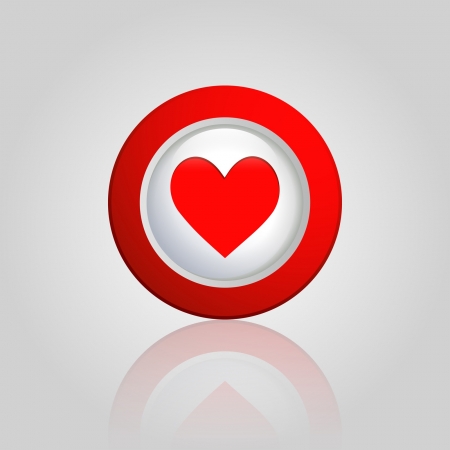 red button with a heartのイラスト素材