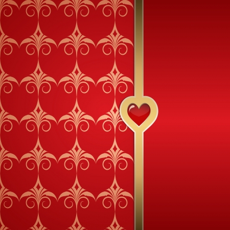 red background with a pattern and a golden borderのイラスト素材