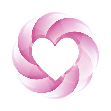 glowing pink background with a heartのイラスト素材