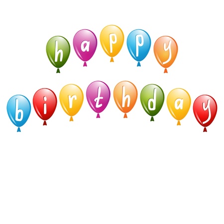 balloons for a birthday greetingのイラスト素材