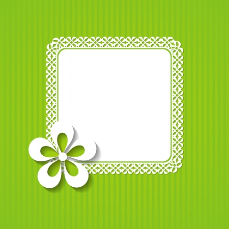 green background with a frame and a flowerのイラスト素材