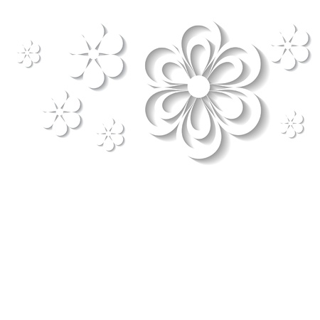 white background with a floral borderのイラスト素材