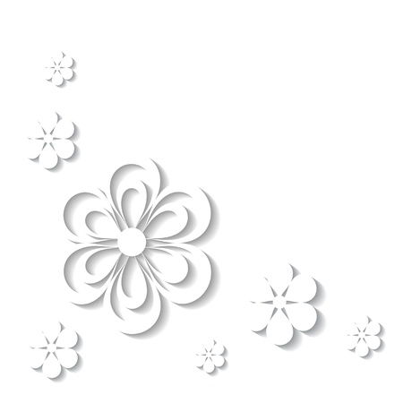 greeting card with white paper flowersのイラスト素材