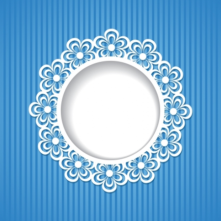 blue floral frameのイラスト素材