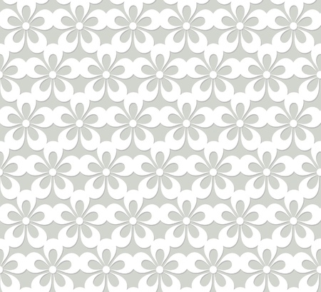 white lacy floral seamless patternのイラスト素材