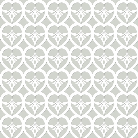 white seamless pattern with heartsのイラスト素材