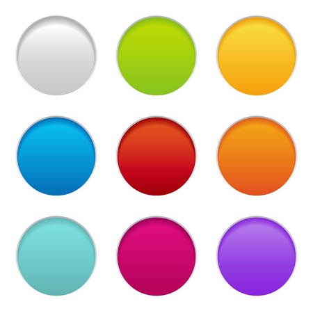 set of colorful paper buttonsのイラスト素材