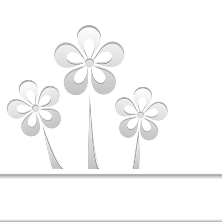 white floral greeting cardのイラスト素材