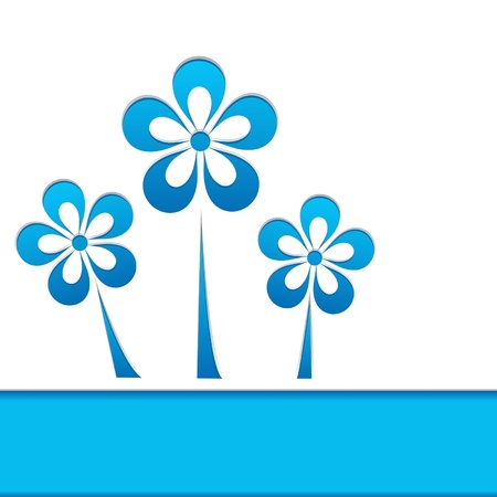 greeting card with blue flowersのイラスト素材