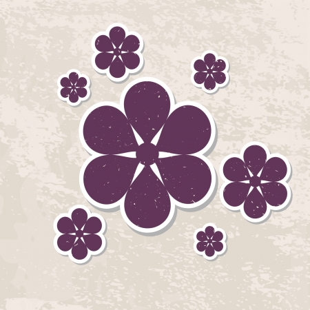 retro background with paper flowersのイラスト素材
