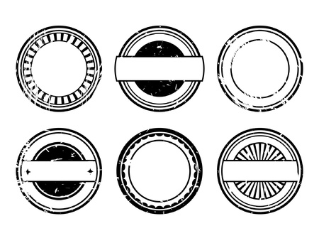 set of blank black rubber stampsのイラスト素材