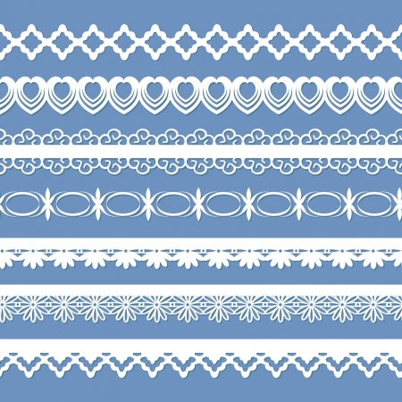 set of seamless paper bordersのイラスト素材