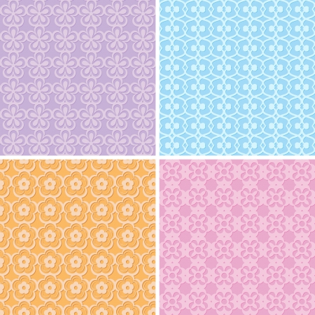 set of lacy seamless patternsのイラスト素材