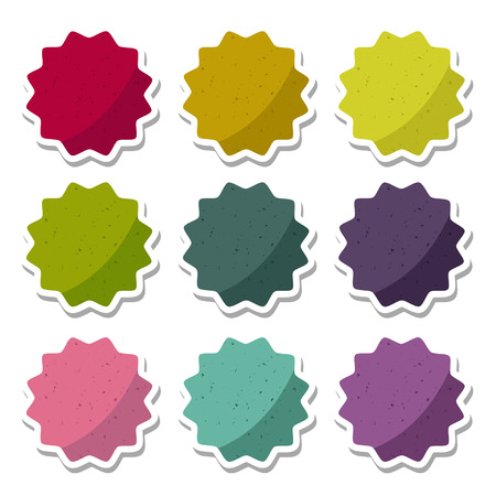 set of bright retro labels のイラスト素材