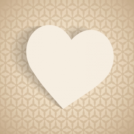 a paper heart on the beige backgroundのイラスト素材