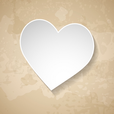 vintage background with a paper heartのイラスト素材
