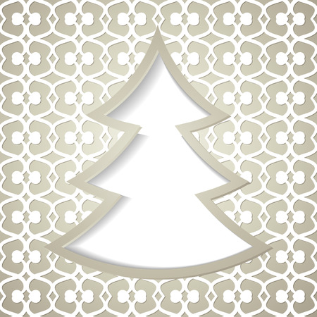 Christmas card with a fir tree のイラスト素材