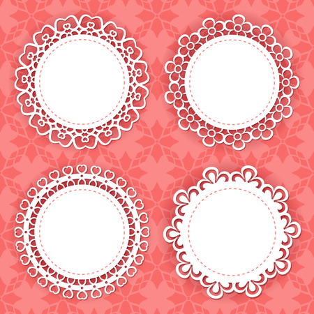 set of 4 lacy frames のイラスト素材