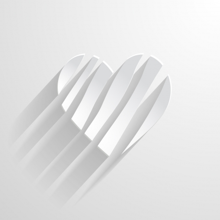 white paper heartのイラスト素材
