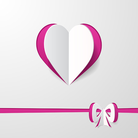 white background with a cut heartのイラスト素材