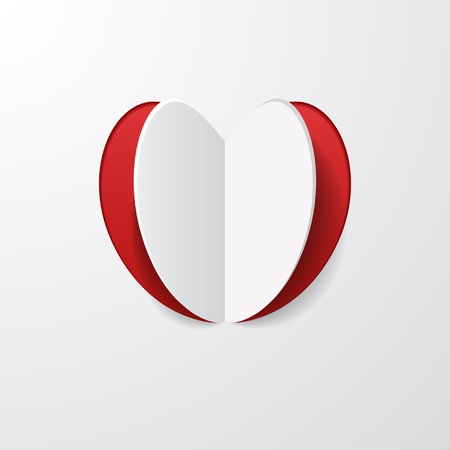 Valentine card with a paper heartのイラスト素材