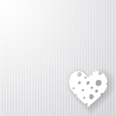 white background with a paper heartのイラスト素材