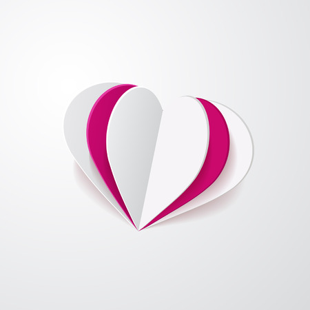 3d paper heartのイラスト素材