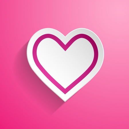paper heart on the pink backgroundのイラスト素材