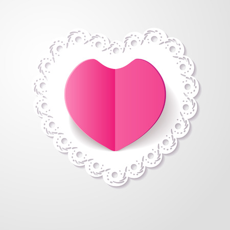 greeting card with a paper  heartのイラスト素材