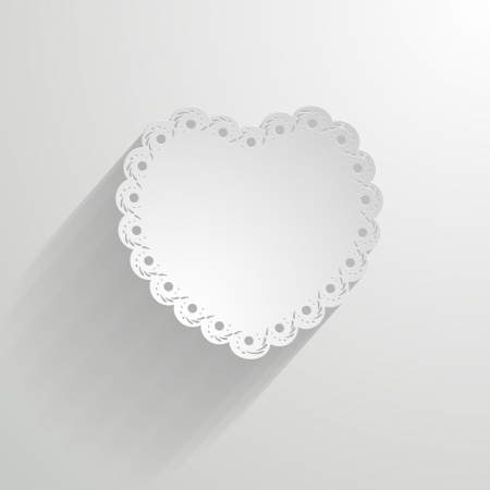 white paper lacy heartのイラスト素材
