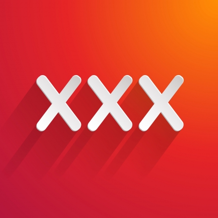 triple X on red backgroundのイラスト素材