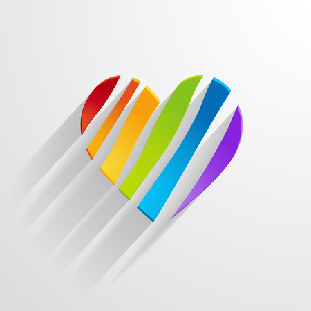 rainbow heartのイラスト素材