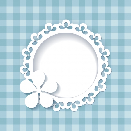 blue background with a frame  a seamless pattern and a seamless lace are included in the palettes  のイラスト素材