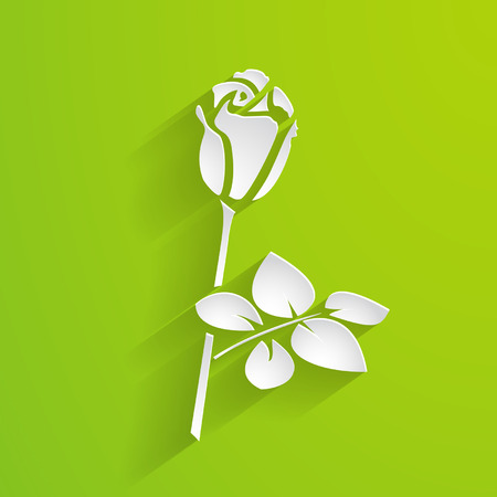 paper rose on the green backgroundのイラスト素材